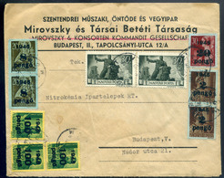 BUDAPEST 1946.01. Újjáépítés-Kisegítő Vegyes Bérmentesítésű, Helyi, Céges Infla Levél  /  Reconstruction-Escort Mix. Fra - Covers & Documents