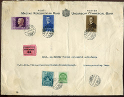 BUDAPEST 1942. Értéklevél, Ritka Bérmentesítéssel (kétféle Horthy 5P-s!!)   /  Money Letter Rare Frank - Storia Postale