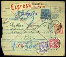 BUDAPEST 1910. Expressz Csomagszállító Pécsre Küldve  /  Express  Parcel P.card To Pécs - Oblitérés