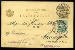 BUDAPEST 1897. Hunyadi János , Saxlehner Reklámos Millenniumi Díjjegyes Lap, 3Kr Céglyukasztásos,bélyeg Kiegészítéssel A - Oblitérés