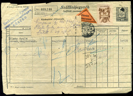 KŐSZEG 1948. Szállítójegyzék Ceglédre Küldve  /  Bill Of Freight To Cegléd - Covers & Documents