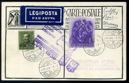 1938.  BUDAPEST -WARSZAWA Dekoratív Légi Képeslap  /  BUDAPEST-WARSAW Decorative Airmail  Vintage Pic. P.card - Used Stamps