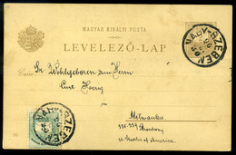 NAGYSZEBEN 1896. Millenniumi 2Kr Díjjegyes 2Kr Kiegészítéssel Az USA-ba Küldve  /  Millennium 2 Kr Stationery 2 Kr Uprat - Oblitérés