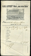 AUSZTRIA Bécs 1910 Hotel Karl Lippert, Dekoratív Fejléces ,  Számla  /  AUSTRIA VIenna Decorative Letterhead Bill - Austria