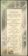 MENÜKÁRTYA 1903. Nagybánya, "Étrend" A Fernezelyi Vasút Megnyitó ünnepélye Alkalmából  /  MENU CARD 1903 Railway Ball In - Menu