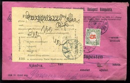 BUDAPEST 1918. Érdekes,helyi Portós Küldemény  /  Intr. Local Postage Due Package - Used Stamps