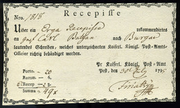 PEST 1795. Dekoratív Recepisse  /  Decorative Recepisse - ...-1850 Prephilately