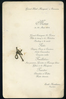 MENÜKÁRTYA  1900. Cca. Grand Hotel Hungaria Pancsova  /  MENU CARD - Menus