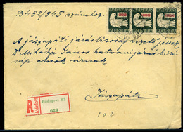 BUDAPEST 1946.07.11. Ajánlott Levél 3*100000 Billió P (galambos) Bérmentesítéssel Jászapátiba Küldve! Komoly Inflációs R - Covers & Documents