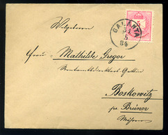 GALÁNTA 1884. Szép Krajcáros Hölgylevél Boskowitz-ba Küldve  /  Nice Kr Lady Letter To Boskowitz - Oblitérés