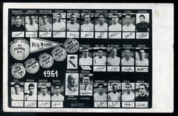 REAL MADRID 1961. Régi Fotó (képeslap Méret) Puskással!  /  Photo  Vintage Pic. P.card Size - Calcio