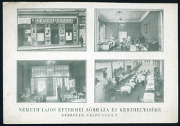 DEBRECEN Németh Lajos Éttermei Sörháza és Kerthelyisége, Régi Képeslap  /  Lajos Németh Restaurants Beer Hall And Garden - Hongrie