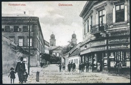 DEBRECEN 1910. Füvészkert Utca, Harmathy Pál Antikváriuma, Régi Képeslap  /  Botanical Garden St. Pál Harmathy Antique S - Hungría