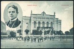 DEBRECEN 1911. Nemzeti Színház, Régi Képeslap , Mozgópostával  /  Nat. Theater   Vintage Pic. P.card  Via TPO - Hongrie