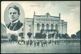 DEBRECEN 1911. Nemzeti Színház, Régi Képeslap , Mozgópostával  /  Nat. Theater   Vintage Pic. P.card  Via TPO - Hongarije