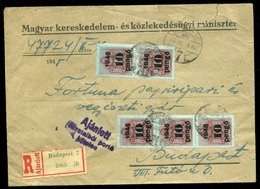 BUDAPEST 1945.11. Helyi Ajánlott Levél 12*10P Inflációs Portózással  /  Local Reg. Letter 12*10P Infl Postage Due - Covers & Documents