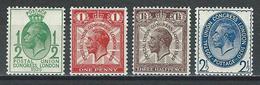 GB SG 434-37, Mi 170-73  * MH - Unused Stamps