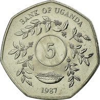 Monnaie, Uganda, 5 Shillings, 1987, TTB, Nickel Plated Steel, KM:29 - Oeganda