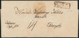 1835 Portós Levél Wesselényi Miklósnak (országgyűlési Követ Volt) / Unpaid Cover 'BRED' - Pozsony - Sonstige & Ohne Zuordnung