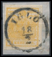 1850 1kr Narancsokker HP Ib, Túlfestékezett / Orange Ocher, Overinked 'IGLÓ' Certificate: Ferchenbauer - Other & Unclassified