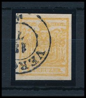 O 1850 1kr Narancs HP III, Túlfestékezett Nyomat / Orange, Overinked 'VER(ŐCE)' Certificate: Strakosch - Sonstige & Ohne Zuordnung