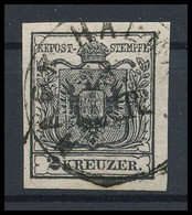 O 1850 2kr Mélyfekete HP IIIa / Deep Black 'NAGY HALMÁGY' Certificate: Strakosch - Other & Unclassified