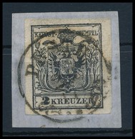 1850 2kr Mélyfekete HP IIIa Kivágáson / Deep Black, On Cutting 'PESTH' Certificate: Steiner - Other & Unclassified