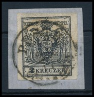 1850 2kr Mélyfekete HP IIIa Kivágáson / Deep Black, On Cutting 'PESTH' Certificate: Steiner - Sonstige & Ohne Zuordnung