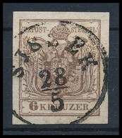 O 1850 6kr Sötétbarna HP III / Dark Brown 'SISSEK' Certificate: Steiner - Other & Unclassified