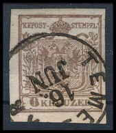 O 1850 6kr Barna HP Ia Erős élénk Szín / Brown, Lively Colour 'TEME(SVA)R' Certificate: Steiner - Autres & Non Classés