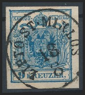 O 1850 9kr Kék / Blue HP IIIa 'LIPTÓ ST. MIKLÓS' Certificate: Strakosch - Other & Unclassified