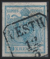 O 1850 9kr Szürkéskék HP I Magistris 330 / Greyblue 'PESTH' Certificate: Steiner - Other & Unclassified