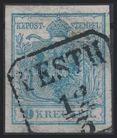 O 1850 9kr Szürkéskék HP I Magistris 330 / Greyblue 'PESTH' Certificate: Steiner - Andere & Zonder Classificatie