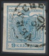 O 1850 9kr Kék / Blue HP I Magistris 63 'VERSCHE(TZ)' Certificate: Steiner - Autres & Non Classés