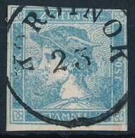 O 1851 Hírlapbélyeg Ib Világoskék, Hiba A Dátum Bélyegzésben, Hiányzik A Hónap / Newspaper Stamp Light Blu, Missing Mont - Sonstige & Ohne Zuordnung