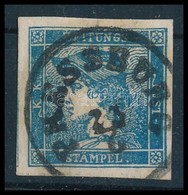 O 1851 Hírlapbélyeg Kék IIIb, óriási Szélekkel / Newspaper Stamp Blue With Large Margins  'PRESSBURG' Certificate: Ferch - Autres & Non Classés