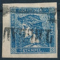 O 1851 Hírlapbélyeg Kék IIIb Típus, Szép Szélekkel / Newspaper Stamp Blue With Nice Margins 'TYRNAU' Certificate: Ferche - Sonstige & Ohne Zuordnung