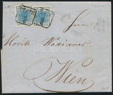 1851 2 X 9kr HP II Kiemelt Középrésszel 2. Súlyfokozatú Levélen / With Highlighted Middle Part On Cover 2nd Weight Class - Sonstige & Ohne Zuordnung