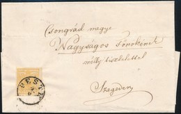 ~1852 1kr Levélen / On Cover 'PESTH' - Szeged - Other & Unclassified