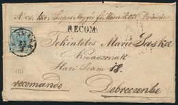 1852 9kr + 6kr Ajánlott Távolsági Levélen / On Registered Domestic Cover 'KÉSMÁRK' - Debreczen - Autres & Non Classés