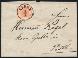 1856 3kr ívsarki, Levélen / Margin Piece On Cover 'SZOBB' - Pesth (Gudlin 250 P) - Other & Unclassified