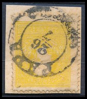 1858 2kr Kénsárga II, Festékfoltok A Fejen / Sulfur Yellow, Paint Spots On The Head 'PÁPA' Certificate: Steiner - Autres & Non Classés