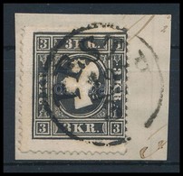 1858 3kr Ib Fekete / Black 'PESTH' Certificate: Ferchenbauer - Andere & Zonder Classificatie