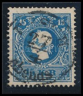O 1858 15kr IIb Sötétkék, Hatalmas Festékfolt A Fejen / Dark Blue, Large Paint Spot On The Head 'PESTH / Abends' Certifi - Sonstige & Ohne Zuordnung