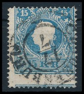 O 1858 15kr II. Kék, Extrém Elfogazással / 15kr II. Blue With Shifted Perforation 'CLAUSENBURG' Certificate: Steiner - Autres & Non Classés