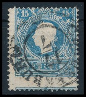 O 1858 15kr II. Kék, Extrém Elfogazással / 15kr II. Blue With Shifted Perforation 'CLAUSENBURG' Certificate: Steiner - Andere & Zonder Classificatie