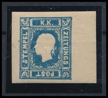 ** 1870 Kék Hírlapbélyeg újnyomat, 8 Mm-es ívszéllel, Eredeti Gumival / Blue Newspaper Stamp Reprint, With 8 Mm Margin,  - Sonstige & Ohne Zuordnung