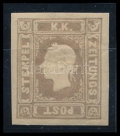* 1884 Lilásbarna Hírlapbélyeg újnyomat Eredeti Gumival, Szép élénk Szín / Brown Purple Newspaper Stamp Reprint With Ori - Other & Unclassified