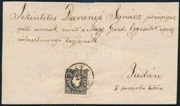 ~1858 3kr Fekete II-es Típus Levélen (180.000) / 3kr Black Type II. On Cover 'PESTH' - Buda - Other & Unclassified