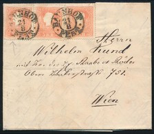 1860 3 X 5kr Lemezhibákkal, Szakadt Lemez, Ajánlott Távolsági Levélen / With Plate Flaws On Registered Domestic Cover 'P - Autres & Non Classés